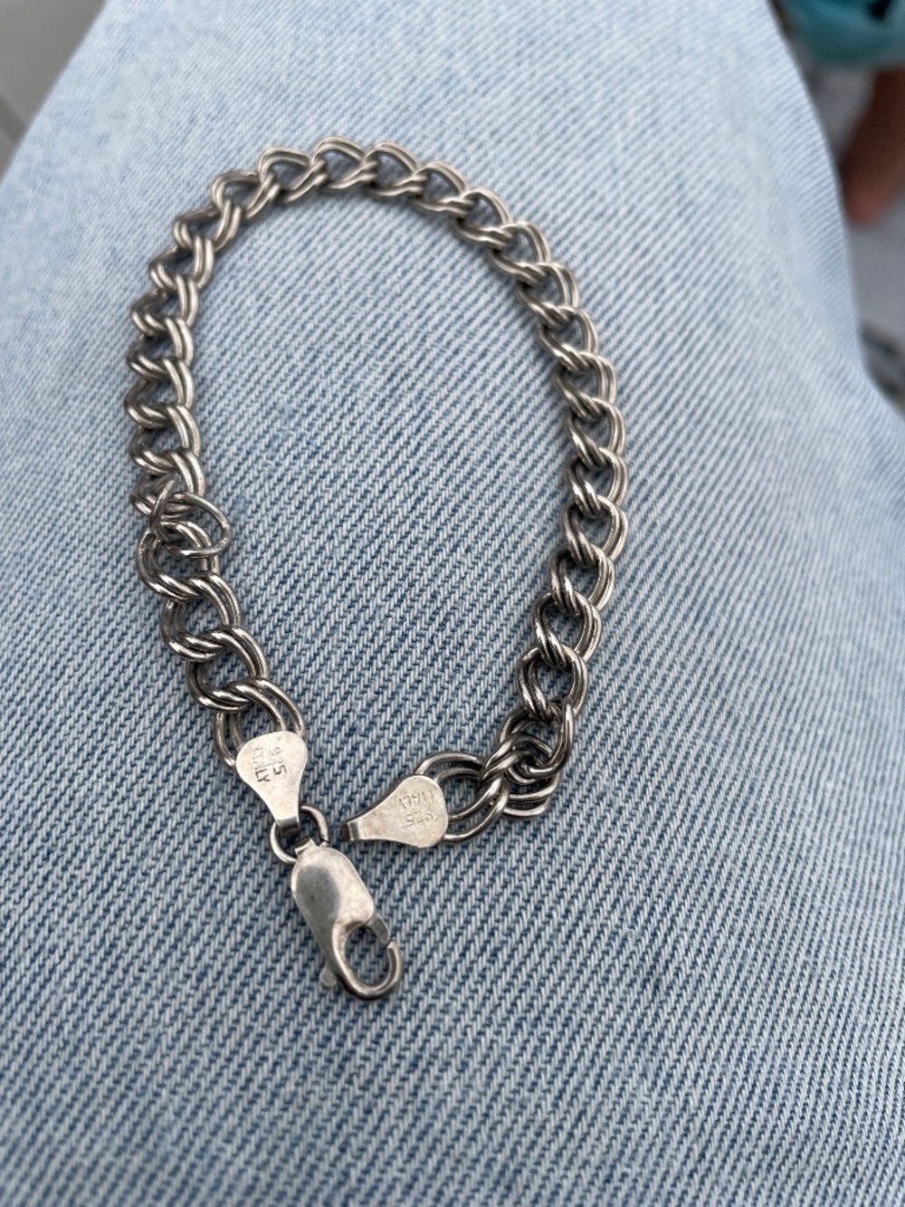 925 Italian Silver Double chain bracelet
